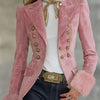 Lapel Faux Suede & Fur Blazer
